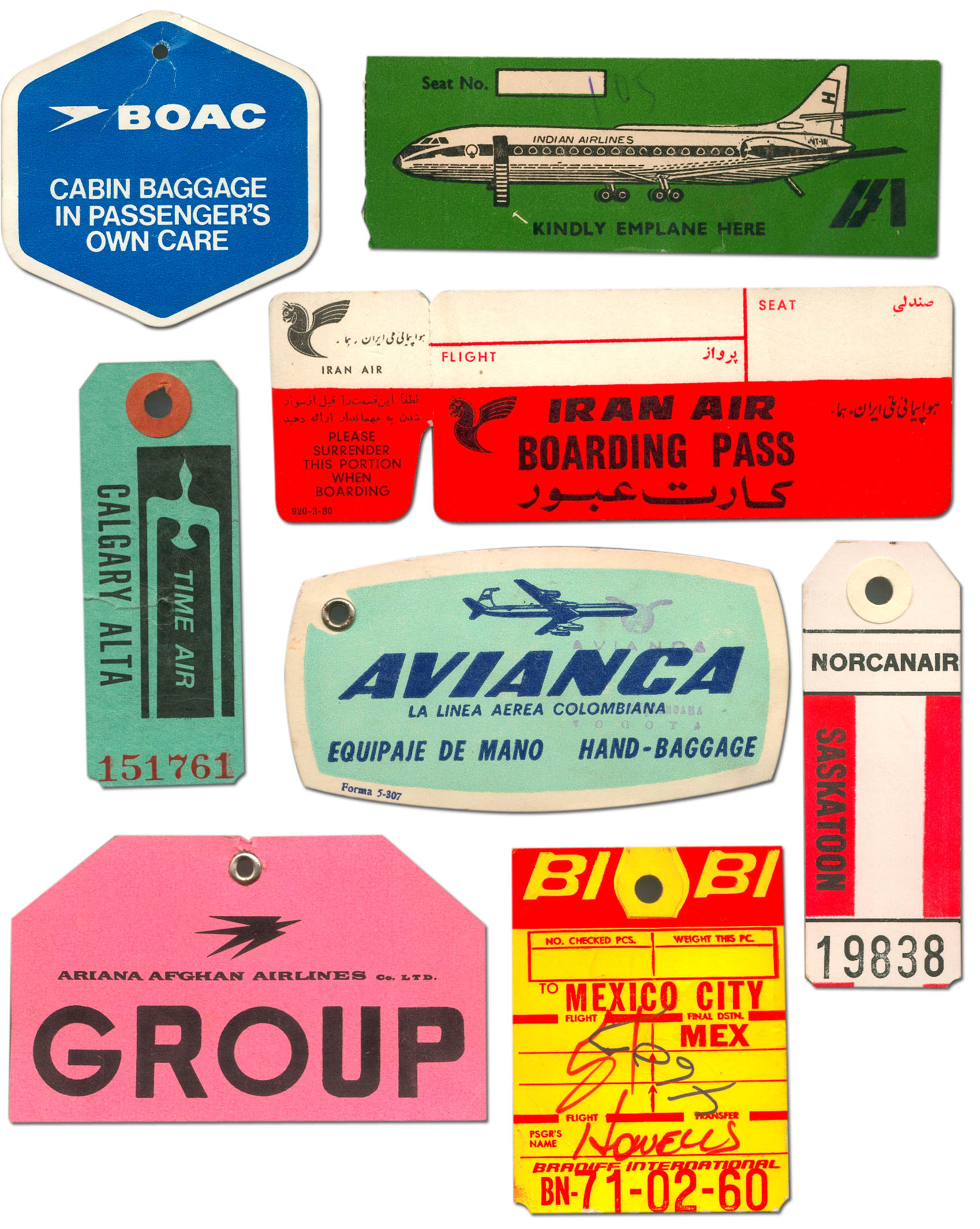 antique luggage stickers